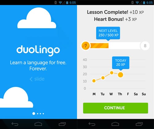 اپلیکیشن آموزش زبان doulingo