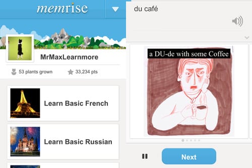 اپلیکیشن لاینتر Memrise